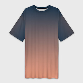 Платье-футболка 3D с принтом PREDAWN GRADIENT в Тюмени,  |  | абстракция | амбре | без дизайна | градиент | градиент и ничего лишнего | градиенты | закат | на каждый день | оранжевая | оранжевое | оранжевый | рассвет | серая | серое | серый | синий | синяя