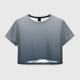 Женская футболка Crop-top 3D с принтом GRADIENT 50 SHADES OF GREY в Тюмени, 100% полиэстер | круглая горловина, длина футболки до линии талии, рукава с отворотами | абстракция | амбре | без дизайна | белая | белый | градиент | градиент и ничего лишнего | градиенты | на каждый день | оттенки серого | серая | серое | серый | текстура | черная | черный