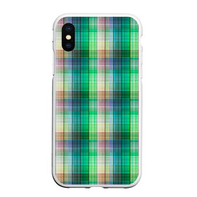 Чехол для iPhone XS Max матовый с принтом Зеленый клетчатый узор  в Тюмени, Силикон | Область печати: задняя сторона чехла, без боковых панелей | в клетку | зеленый | клетка | клетчатый узор | популярный | рубашечный | современный | шотландка