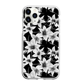 Чехол для iPhone 11 Pro Max матовый с принтом Лилии черно-белые  в Тюмени, Силикон |  | белые лилии | лето | лилии | монохромный | современный | цветочный | цветы | черный и белый