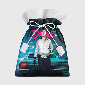 Подарочный 3D мешок с принтом Райан Гослинг Драйв в Тюмени, 100% полиэстер | Размер: 29*39 см | Тематика изображения на принте: car | drive | ryan gosling | драйв | машина | райан гослинг | фильмы