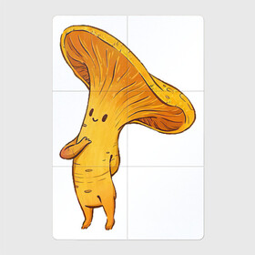 Магнитный плакат 2Х3 с принтом Лисичка в Тюмени, Полимерный материал с магнитным слоем | 6 деталей размером 9*9 см | арт | гриб | грибочек | грибы | лисичка | мило | милота | рисунок | рыжий гриб | свежие грибы | свежий гриб | свежий продукт