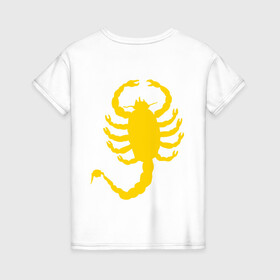 Женская футболка хлопок с принтом Драйв Скорпион (спина) в Тюмени, 100% хлопок | прямой крой, круглый вырез горловины, длина до линии бедер, слегка спущенное плечо | car | drive | ryan gosling | scorpion | драйв | машина | райан гослинг | скорпион | фильмы