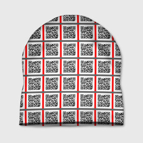 Шапка 3D с принтом Почитай Игнатова QR в Тюмени, 100% полиэстер | универсальный размер, печать по всей поверхности изделия | Тематика изображения на принте: code | qr | square | квадраты | клетка | код | узор
