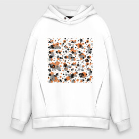 Мужское худи Oversize хлопок с принтом Акварельные пятна в Тюмени, френч-терри — 70% хлопок, 30% полиэстер. Мягкий теплый начес внутри —100% хлопок | боковые карманы, эластичные манжеты и нижняя кромка, капюшон на магнитной кнопке | abstract | acvarel | art | arts | black | elements | illustration | orange | print | texture | пятна