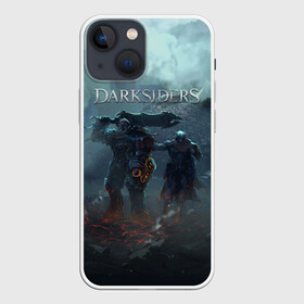 Чехол для iPhone 13 mini с принтом Darksiders | Гнев Войны (Z) в Тюмени,  |  | Тематика изображения на принте: azrael | darksiders | darksiders 2 | darksiders 3 | griever | silitha | tiamat | ulthane | vulgrim | wrath of war | всадник апокалипсиса | гнев войны | обугленный совет | руина | ультэйн | чёрный молот