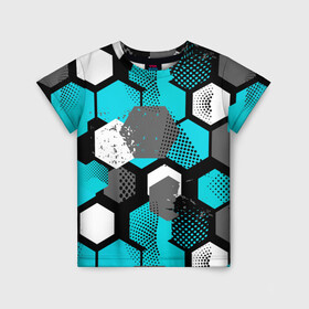 Детская футболка 3D с принтом Геометрия плиты в Тюмени, 100% гипоаллергенный полиэфир | прямой крой, круглый вырез горловины, длина до линии бедер, чуть спущенное плечо, ткань немного тянется | абстракция | геометрия | линии | плиты | спорт | текстура
