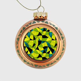Стеклянный ёлочный шар с принтом Гранжевый яркий зеленый  в Тюмени, Стекло | Диаметр: 80 мм | Тематика изображения на принте: абстрактный | гранжевая текстура | зеленый | летний | молодежный | современный | ярко желтый