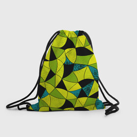 Рюкзак-мешок 3D с принтом Гранжевый яркий зеленый  в Тюмени, 100% полиэстер | плотность ткани — 200 г/м2, размер — 35 х 45 см; лямки — толстые шнурки, застежка на шнуровке, без карманов и подкладки | Тематика изображения на принте: абстрактный | гранжевая текстура | зеленый | летний | молодежный | современный | ярко желтый