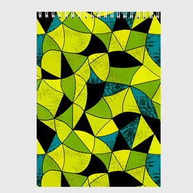 Скетчбук с принтом Гранжевый яркий зеленый  в Тюмени, 100% бумага
 | 48 листов, плотность листов — 100 г/м2, плотность картонной обложки — 250 г/м2. Листы скреплены сверху удобной пружинной спиралью | абстрактный | гранжевая текстура | зеленый | летний | молодежный | современный | ярко желтый