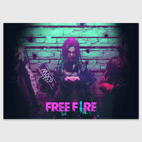 Поздравительная открытка с принтом FREE FIRE в Тюмени, 100% бумага | плотность бумаги 280 г/м2, матовая, на обратной стороне линовка и место для марки
 | Тематика изображения на принте: ff | free fire | game | gamer | games | garena | hacker | pro gamer | гарена | гексагон | игра | текстура | фри фаер | фф | хакер