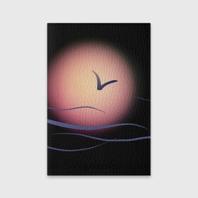 Обложка для паспорта матовая кожа с принтом Солнечный шар в Тюмени, натуральная матовая кожа | размер 19,3 х 13,7 см; прозрачные пластиковые крепления | sea | sun | закат | море | небо | птицы | солнце | чайки