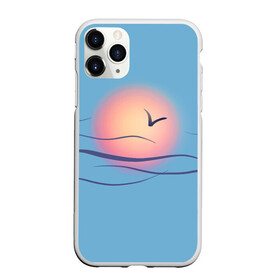 Чехол для iPhone 11 Pro Max матовый с принтом Солнечный шар в Тюмени, Силикон |  | Тематика изображения на принте: sea | sun | закат | море | небо | птицы | солнце | чайки
