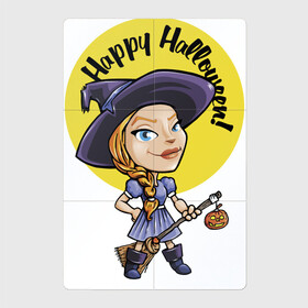 Магнитный плакат 2Х3 с принтом Beauty witch в Тюмени, Полимерный материал с магнитным слоем | 6 деталей размером 9*9 см | beauty | broomstick | eyes | face | girl | halloween | hat | holiday | lips | pumpkin | witch | ведьма | глаза | губы | девушка | красавица | лицо | метла | праздник | тыква | хэллоуин | шляпа