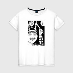 Женская футболка хлопок с принтом Соичи дзюндзи ито в Тюмени, 100% хлопок | прямой крой, круглый вырез горловины, длина до линии бедер, слегка спущенное плечо | аниме | дзюндзи ито | манга | соити | соичи