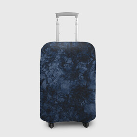 Чехол для чемодана 3D с принтом Темно-синяя текстура камня  в Тюмени, 86% полиэфир, 14% спандекс | двустороннее нанесение принта, прорези для ручек и колес | абстрактный | модный | молодежный | мрамор | мраморный узор | синий | современный