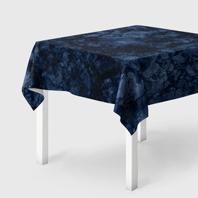Скатерть 3D с принтом Темно-синяя текстура камня  в Тюмени, 100% полиэстер (ткань не мнется и не растягивается) | Размер: 150*150 см | абстрактный | модный | молодежный | мрамор | мраморный узор | синий | современный