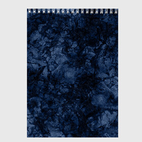 Скетчбук с принтом Темно-синяя текстура камня  в Тюмени, 100% бумага
 | 48 листов, плотность листов — 100 г/м2, плотность картонной обложки — 250 г/м2. Листы скреплены сверху удобной пружинной спиралью | абстрактный | модный | молодежный | мрамор | мраморный узор | синий | современный