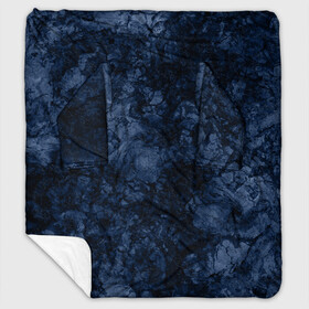 Плед с рукавами с принтом Темно-синяя текстура камня  в Тюмени, 100% полиэстер | Закругленные углы, все края обработаны. Ткань не мнется и не растягивается. Размер 170*145 | Тематика изображения на принте: абстрактный | модный | молодежный | мрамор | мраморный узор | синий | современный