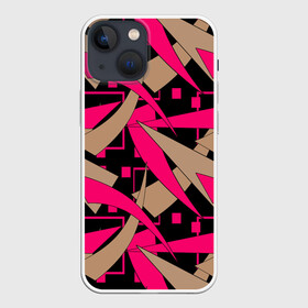 Чехол для iPhone 13 mini с принтом Яркий абстрактный узор в Тюмени,  |  | абстрактный | геометрический | коричневый | малиновый | молодежный | современный | черный
