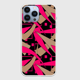 Чехол для iPhone 13 Pro Max с принтом Яркий абстрактный узор в Тюмени,  |  | Тематика изображения на принте: абстрактный | геометрический | коричневый | малиновый | молодежный | современный | черный