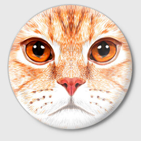 Значок с принтом Мур Мяу в Тюмени,  металл | круглая форма, металлическая застежка в виде булавки | Тематика изображения на принте: cat | kitty | pussycat | киса | кот | кошечка | кошка