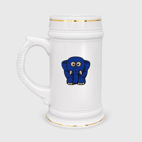 Кружка пивная с принтом Слонище в Тюмени,  керамика (Материал выдерживает высокую температуру, стоит избегать резкого перепада температур) |  объем 630 мл | animal | elephant | животное | слон | слониха
