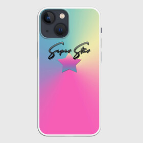 Чехол для iPhone 13 mini с принтом Супер Стар в Тюмени,  |  | градиент | детский | для женщин | желтый | звезда | малышам | надпись | розовый