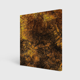 Холст квадратный с принтом Абстрактный узор текстура в Тюмени, 100% ПВХ |  | каменный узор | камень | коричневый | маскировочный | милитари | мраморный | темный оранжевый | черный и оранжевый