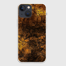 Чехол для iPhone 13 mini с принтом Абстрактный узор текстура в Тюмени,  |  | каменный узор | камень | коричневый | маскировочный | милитари | мраморный | темный оранжевый | черный и оранжевый