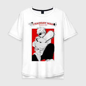 Мужская футболка хлопок Oversize с принтом CHAINSAW MAN | DENJI в Тюмени, 100% хлопок | свободный крой, круглый ворот, “спинка” длиннее передней части | anime | chainsaw man | denji | manga | аниме | бензопильщик | денджи | денчик | дэндзи | манга | человек бензопила