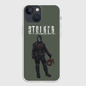 Чехол для iPhone 13 mini с принтом S.T.A.L.K.E.R. | С.Т.А.Л.К.Е.Р (+спина) в Тюмени,  |  | chernobyl | pripyat | s.t.a.l.k.e.r. 2 | shadow of chernobyl | stalker | stalker 2 | воля | меченый | припять | свобода | свобода воля | сталкер | сталкер 2 | тени чернобыля | чернобыль