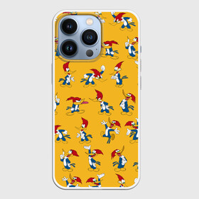 Чехол для iPhone 13 Pro с принтом Такой разный Дятел Вуди в Тюмени,  |  | animals | cartoon | character | head | laughter | pattern | woody woodpecker | дятел вуди | животные | мультики | паттерн | персонаж | смех | узор