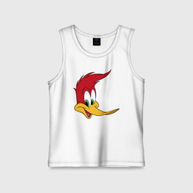 Детская майка хлопок с принтом Дятел Вуди лицо в Тюмени,  |  | animals | cartoon | character | head | laughter | smile | woody woodpecker | дятел вуди | животные | мультики | персонаж | смех | улыбка