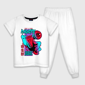 Детская пижама хлопок с принтом Kiseijuu - Migi в Тюмени, 100% хлопок |  брюки и футболка прямого кроя, без карманов, на брюках мягкая резинка на поясе и по низу штанин
 | Тематика изображения на принте: kiseijuu | migi | parasite | parasyte | миги | паразит
