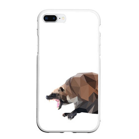 Чехол для iPhone 7Plus/8 Plus матовый с принтом Росомаха в Тюмени, Силикон | Область печати: задняя сторона чехла, без боковых панелей | животное | зверь | злость | куница | медведь | милое животное | полигональный | росомаха | собака