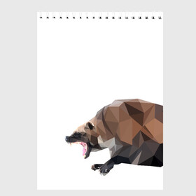 Скетчбук с принтом Росомаха в Тюмени, 100% бумага
 | 48 листов, плотность листов — 100 г/м2, плотность картонной обложки — 250 г/м2. Листы скреплены сверху удобной пружинной спиралью | животное | зверь | злость | куница | медведь | милое животное | полигональный | росомаха | собака