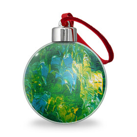 Ёлочный шар с принтом Я вижу в Тюмени, Пластик | Диаметр: 77 мм | абстрактный лес | абстракция | гуашь | зеленое море | зелень | краски | лес | мазки | художества | художник | я вижу