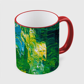 Кружка с полной запечаткой с принтом Я вижу в Тюмени, керамика | ёмкость 330 мл | абстрактный лес | абстракция | гуашь | зеленое море | зелень | краски | лес | мазки | художества | художник | я вижу