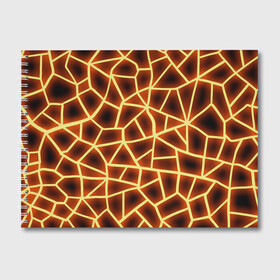 Альбом для рисования с принтом Огненная геометрия в Тюмени, 100% бумага
 | матовая бумага, плотность 200 мг. | Тематика изображения на принте: 3д | abstract | fire | flame | geometry stripes | neon | polygonal | абстрактная геометрия | геометрические фигуры | линии | мозаика | неон | огонь | орнамент | пламя | полигон | полосы | светящиеся | текстура | треугольники