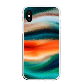 Чехол для iPhone XS Max матовый с принтом Мозаичный абстрактный узор  в Тюмени, Силикон | Область печати: задняя сторона чехла, без боковых панелей | зеленый | мозаичная текстура | оранжевый | разноцветный | современный | узор