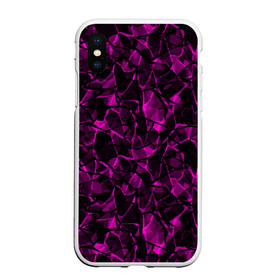 Чехол для iPhone XS Max матовый с принтом Абстрактный узор цвета фуксия в Тюмени, Силикон | Область печати: задняя сторона чехла, без боковых панелей | детский | лиловый | молодежный | популярный | современный | темный лиловый | фуксия | черный и бордовый