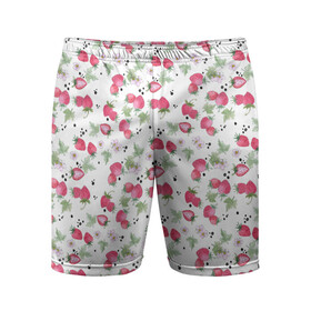 Мужские шорты спортивные с принтом Акварельный узор клубника  в Тюмени,  |  | акварельные ягоды | акварельный узор | детский | клубника | красные ягоды | летний | малышам
