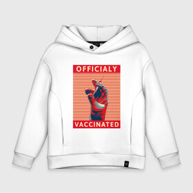 Детское худи Oversize хлопок с принтом Официально вакцинирован в Тюмени, френч-терри — 70% хлопок, 30% полиэстер. Мягкий теплый начес внутри —100% хлопок | боковые карманы, эластичные манжеты и нижняя кромка, капюшон на магнитной кнопке | coronavirus | covid19 | virus | вакцина | вакцинация | вирус | грипп | заражение | здоровье | иммунитет | инфекция | карантин | корона | коронавирус | маска | пандемия | прививка | самоизоляция | спутник
