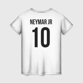 Женская футболка 3D с принтом Неймар ПСЖ в Тюмени, 100% полиэфир ( синтетическое хлопкоподобное полотно) | прямой крой, круглый вырез горловины, длина до линии бедер | neymar | psg | неймар | псж