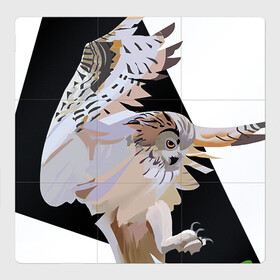 Магнитный плакат 3Х3 с принтом Сова в деле в Тюмени, Полимерный материал с магнитным слоем | 9 деталей размером 9*9 см | арт | дикие животные | дикие звери | дикие птицы | животное | животные | лягушка | охота | природа | птица | птицы | рисунок | сова