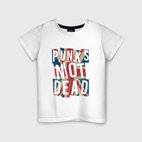 Детская футболка хлопок с принтом Punks not dead в Тюмени, 100% хлопок | круглый вырез горловины, полуприлегающий силуэт, длина до линии бедер | alternative | music | punk | punks not dead | rock | альтернатива | музыка | панк | панки не умерают | панкс нот дэд | рок