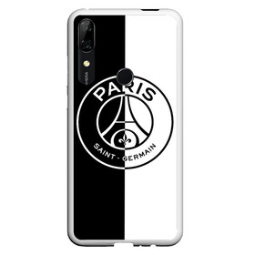 Чехол для Honor P Smart Z с принтом ФК ПСЖ / PSG BLACK & WHITE в Тюмени, Силикон | Область печати: задняя сторона чехла, без боковых панелей | paris saint germain | psg | saint | sport | париж | псг | спорт | футбол