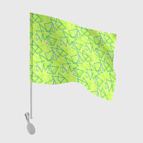 Флаг для автомобиля с принтом Абстрактный неоновый зеленый в Тюмени, 100% полиэстер | Размер: 30*21 см | абстрактный | геометрический | детский | зеленый | летний | неоновый | ретро | треугольники