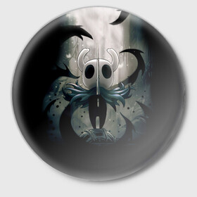 Значок с принтом Hollow Knight в Тюмени,  металл | круглая форма, металлическая застежка в виде булавки | games | hollow | hollow knight | knight | steam | игры | компьютерные игры